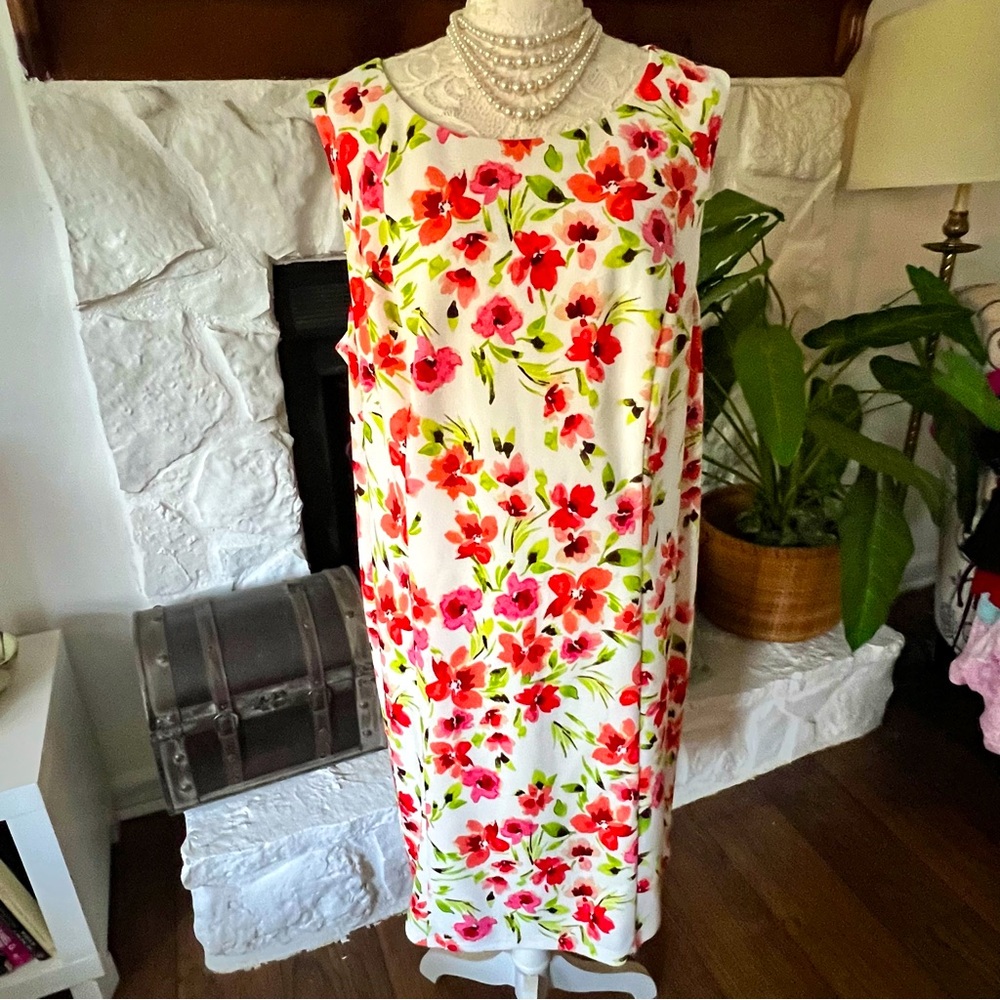 AGB Floral Sleeveless Orange Dress Women’s Size 20W